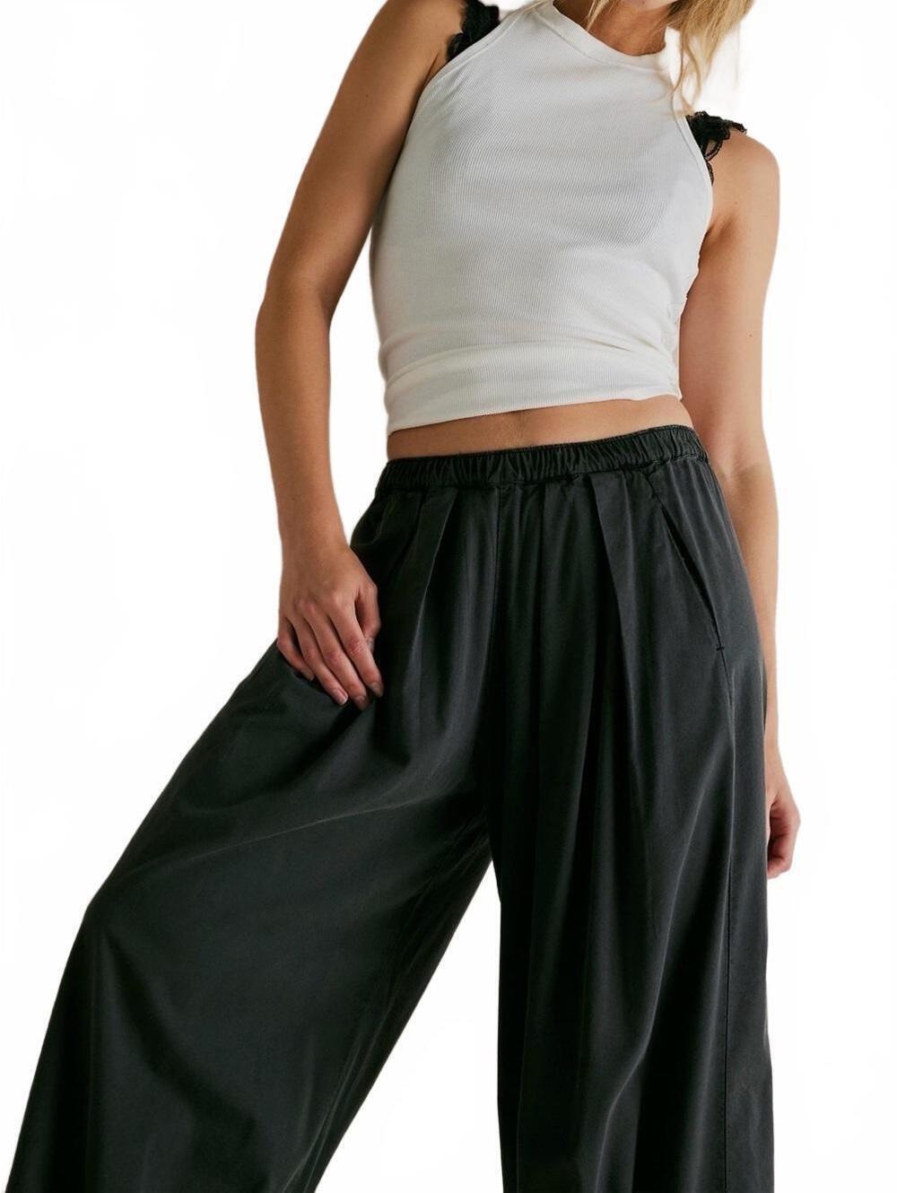 Free People To the Sky Parachute Pants Lagenlook Boho Wide Leg Balloon Large - Picture 2 of 7
